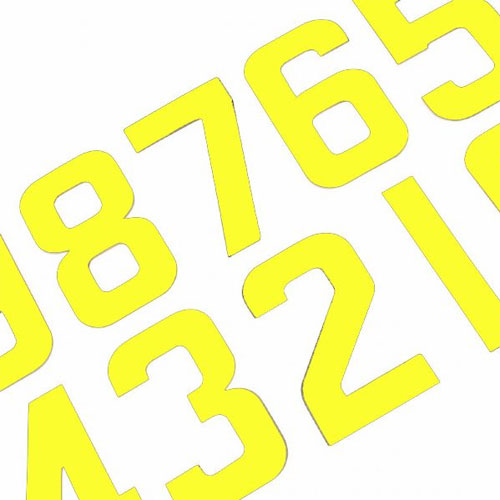 Individual Fluro Yellow Race Numbers