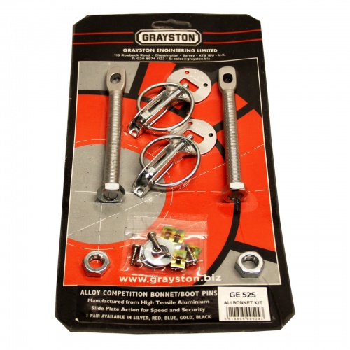 Grayston Silver Aluminium Bonnet Pin Kit
