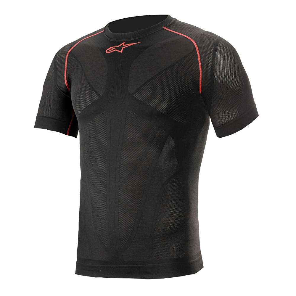 Alpinestars Ride Tech Moto Été Refroidissement Manches Courtes Base Couche Noir