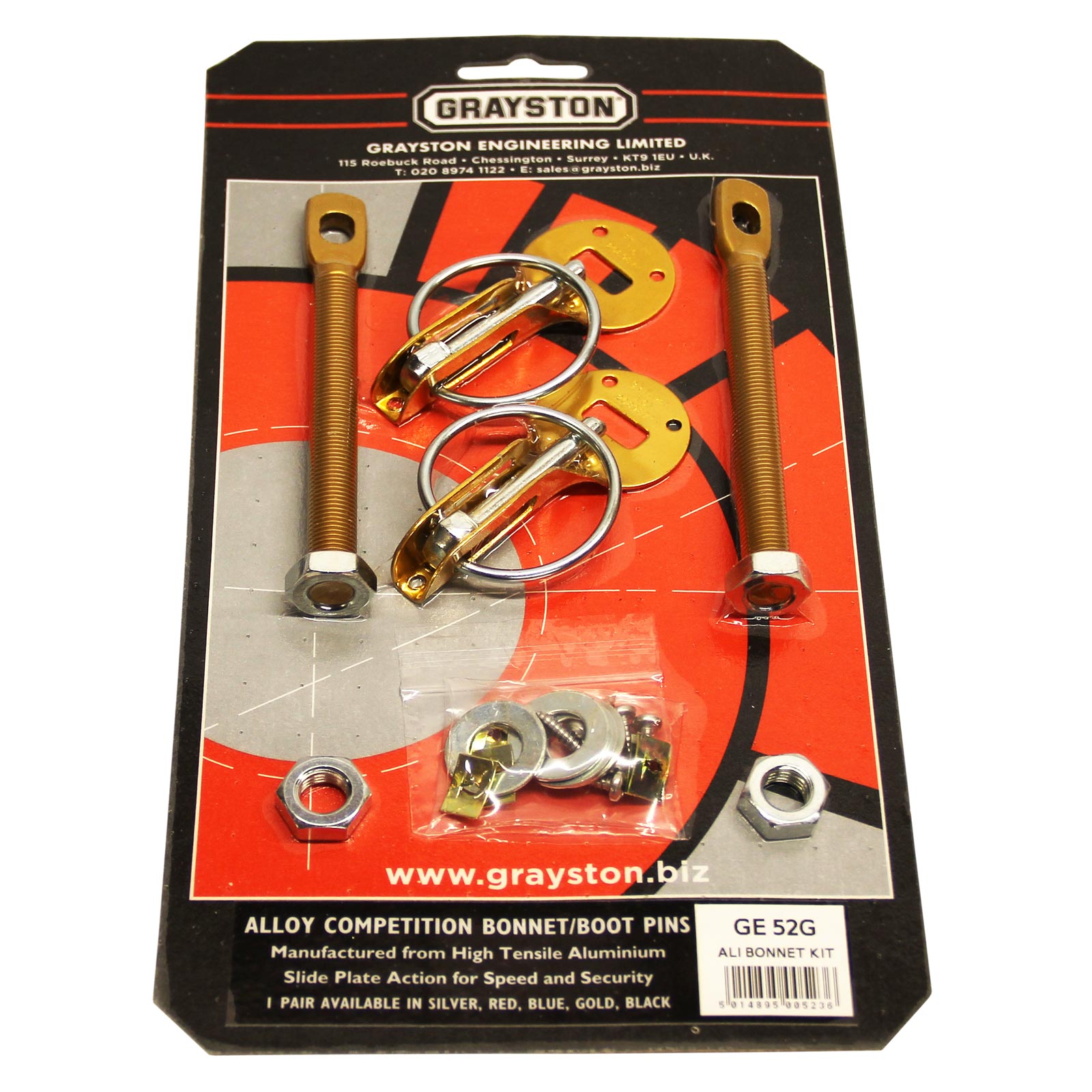 Grayston Gold Aluminium Pin Kit GE52G MSAR London