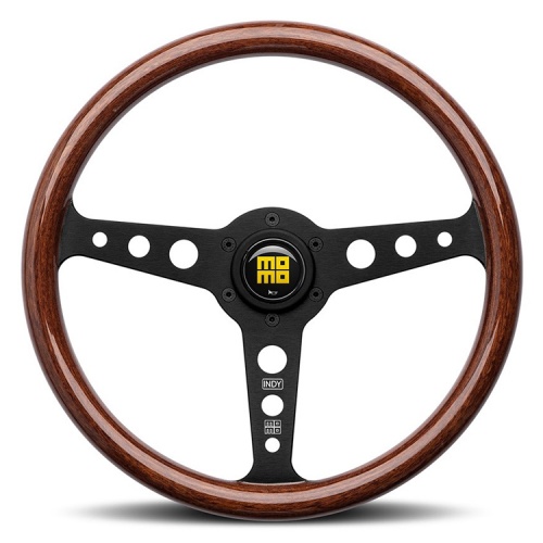 Momo 350mm Indy Heritage Black Spoke Steering Wheel