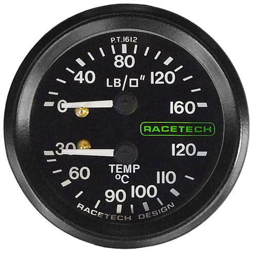 Racetech Dual Mechanical Pressure/Temperature Gauge