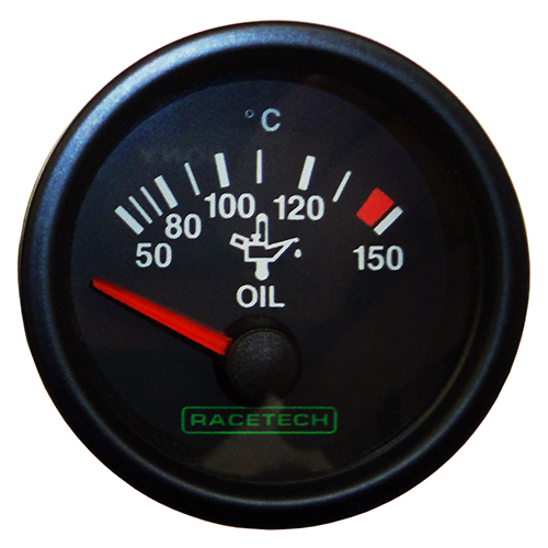 Racetech Oil Temperature Gauge 12v Volt 52mm Diameter RTECOT150