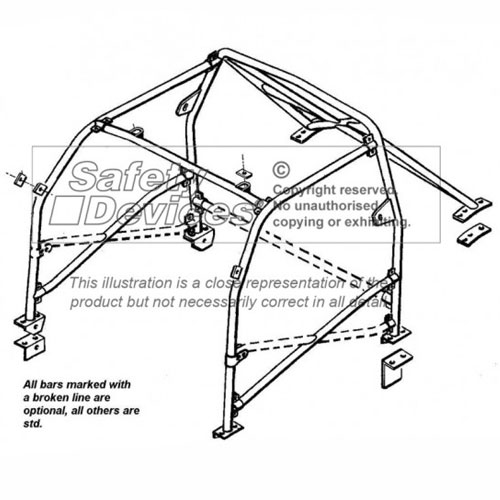 Safety Devices Citroen Saxo 12 Point Bolt In Roll Cage