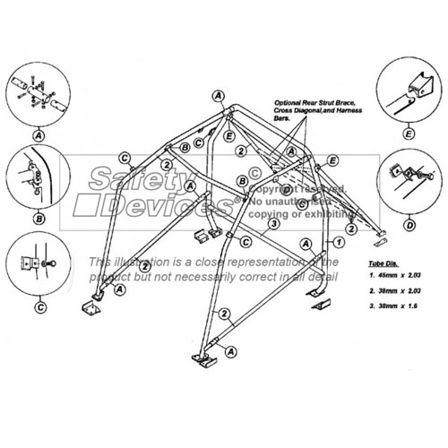 Safety Devices Peugeot 106 Multipoint Bolt In Roll Cage