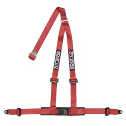 Sparco 3 Point Driver Bolt In Harness in Red