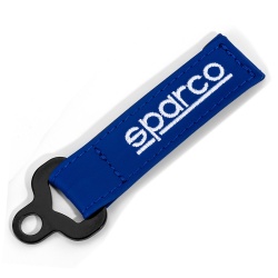 Sparco Leather Key Fob Blue
